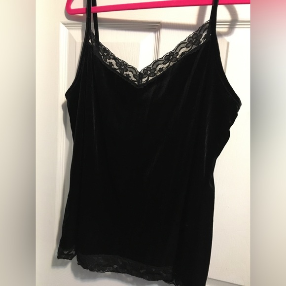 Soft Black Velvet feel Camisole. - Picture 2 of 7